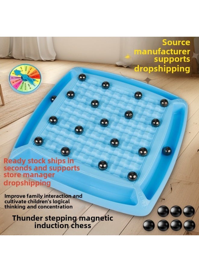 Magnetic Force On War Chess Magnetic Induction Chess Logical Thinking Training Effect Chess Table Games Children's Toys Chess-Color:28cm Large Magnetic Plate + 30 Chess Pieces + Punishment Plate + Storage Bag + Bell