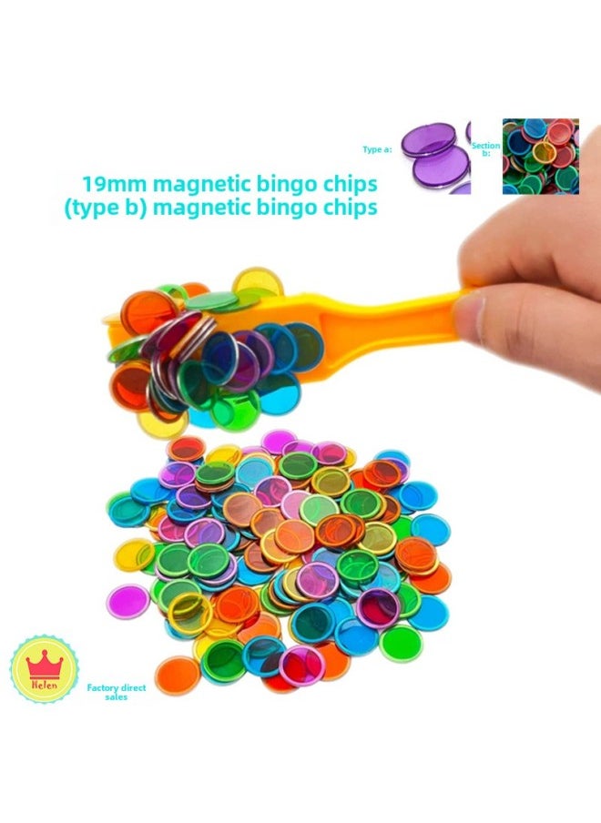 19MM Bingo Chip Chip Plastic Disc Early Education Disc Experimental Magnetic Game Early Education Toys-Specifications:19b Style 100 Pieces Red