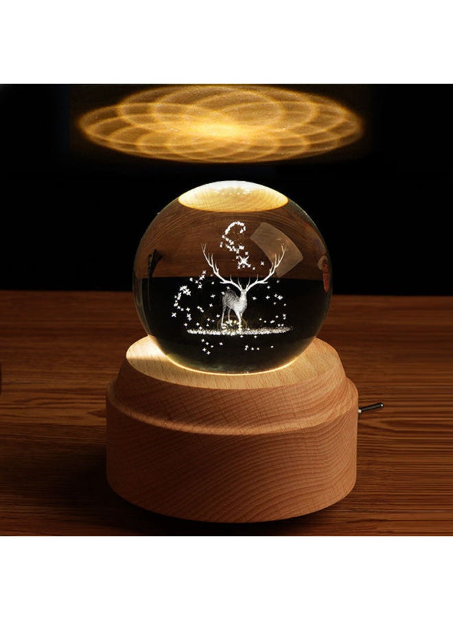 Creative Bird Poem Crystal Ball Music Box Music Box Night Light Bluetooth Audio Sky City Female Birthday Gift-Color:Princess Elsa-qian And Qianxun-gift Box Packaging