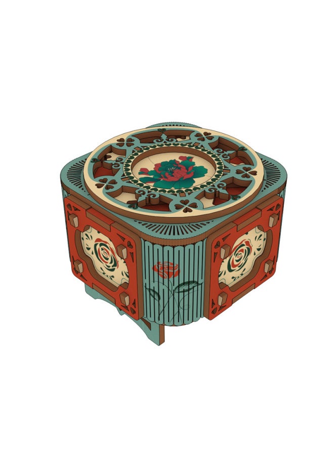 Music Box Wooden Assembled Model Music Box Confession Girlfriend Stereo Diy Music Box Birthday Gift Box-Color:The Age Of Literature-Size:Music: The Moon Represents My Heart