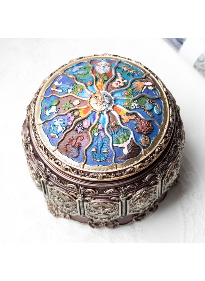 Vintage Zodiac Sign Music Box Creative Premium Birthday Gift For Girls Rotating Glowing Music Box Toy-Color:Leo-Size:More Than 12 Music Can Be Customized