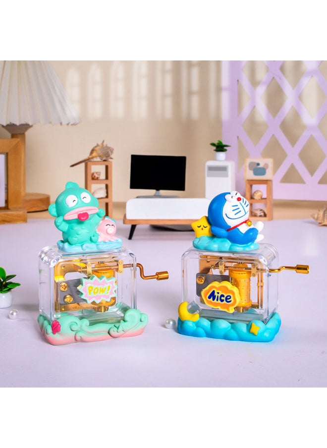 Creative Cozy Time Hand Series Music Box Cute Girl Decoration Hand-made Music Birthday Gift Music Box-Color:Big Ear Moe Hand Roll C-Dimensions:Hand-cranked Music Box