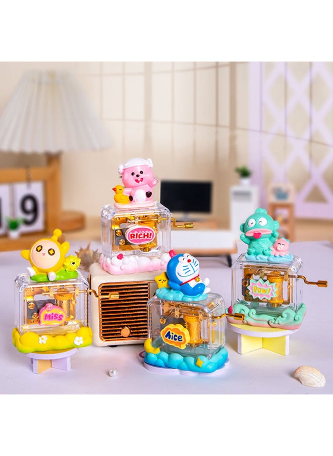 Creative Cozy Time Hand Series Music Box Cute Girl Decoration Hand-made Music Birthday Gift Music Box-Color:Big Ear Moe Hand Roll C-Dimensions:Hand-cranked Music Box