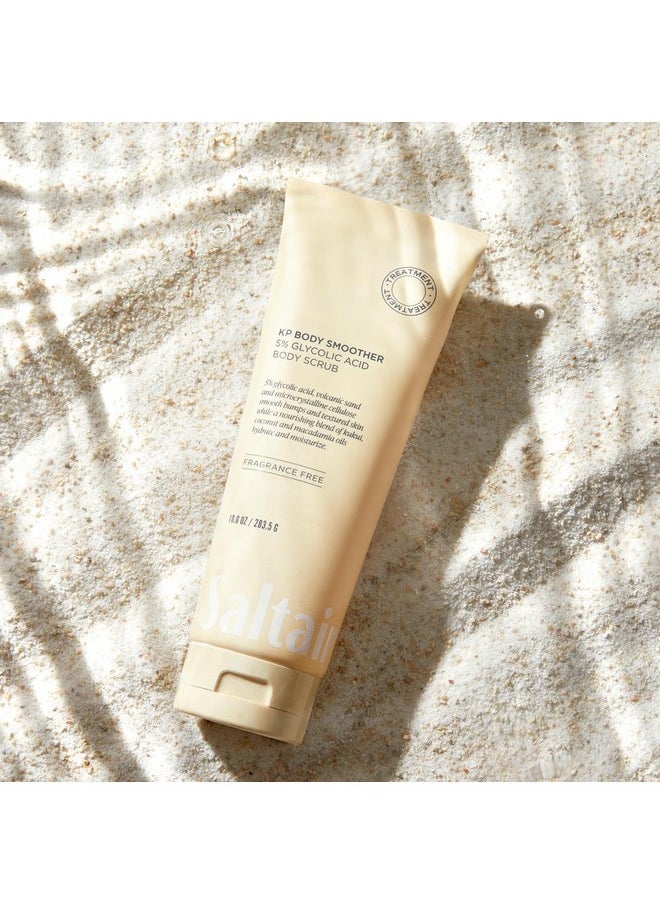 Saltair KP Body Scrub. 5% Glycolic Acid Treatment with Volcanic Sand and Plant Moisturizers. Fragrance-Free Physical Chemical Exfoliator. Exfoliating Body Scrubber for Rough Bumpy Skin, 10oz.