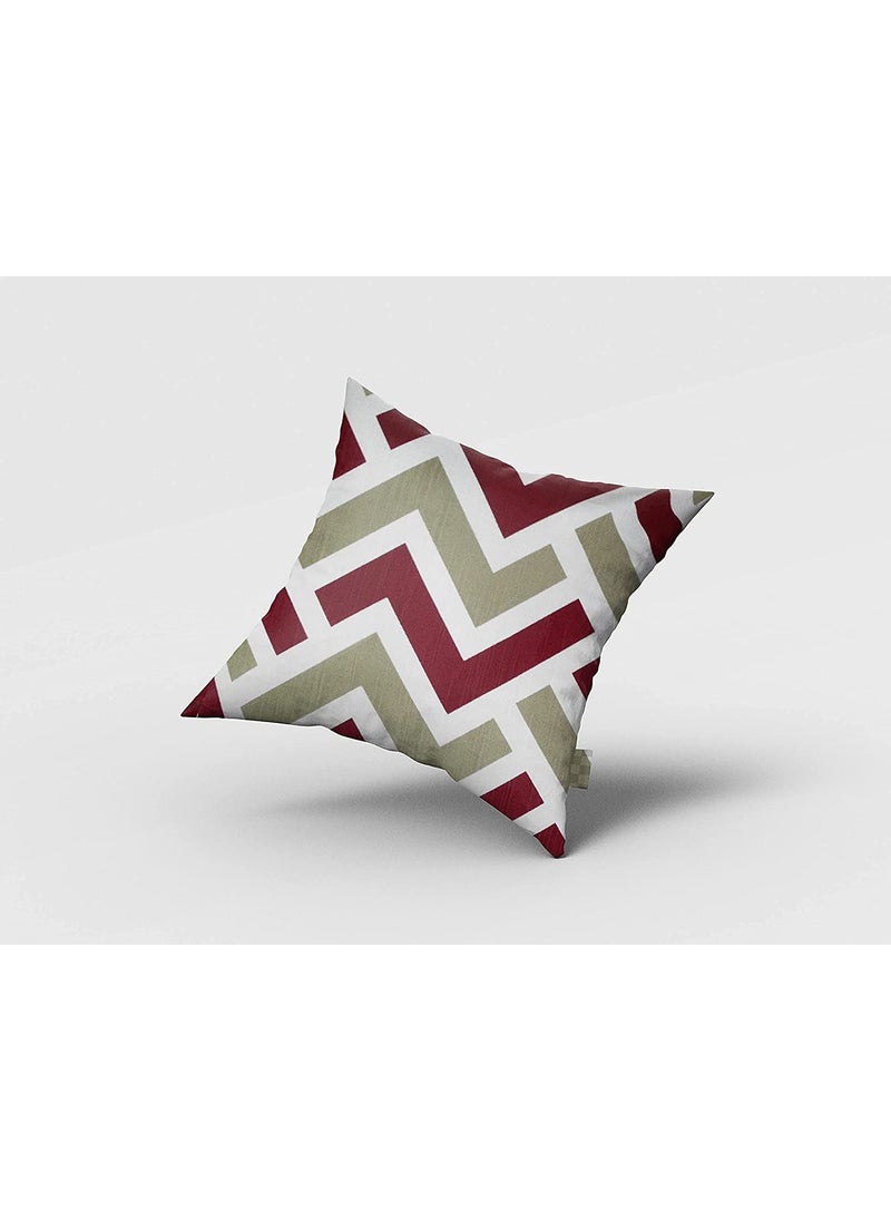 16x16 Cushion Cover Premium Square Pillow Case for Stylish Home Decor Red Pista Zigzag Pillowcase 16x16 16 x 16 Set of 3