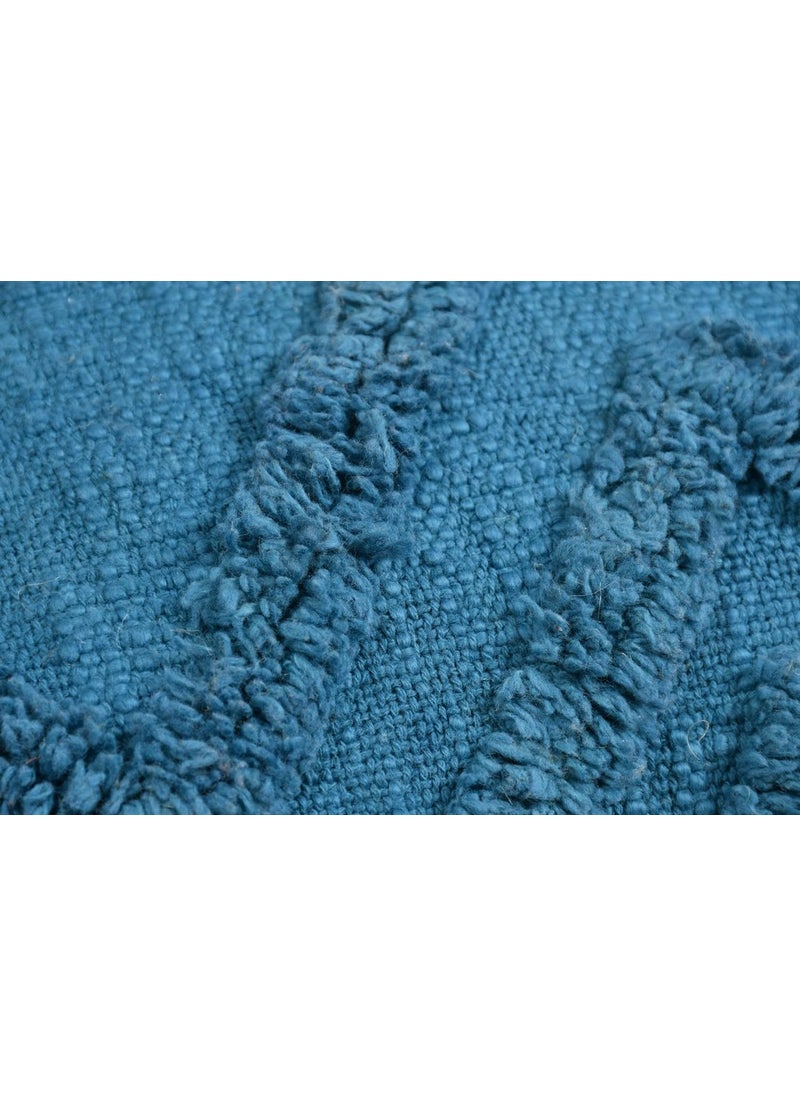 pepme Cotton Tufted Cushion Triangle Design Blue Color 24x24 Pack of 1