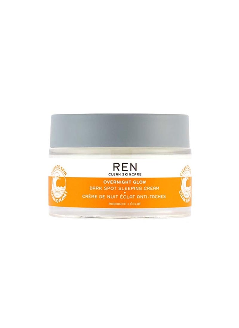 REN Clean Skincare - Dark Spot Overnight Cream - Targeted Hyperpigmentation, Acne Scar & Sun Spot Remover for Face - Hydrates & Evens Skin Tones for Radiant Complexion - 1.7 Fl oz