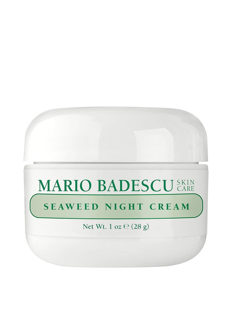Mario Badescu Seaweed Night Cream for Women Anti Aging Oil-Free Moisturizer with Collagen & Sodium Hyaluronate, Ideal for Combination