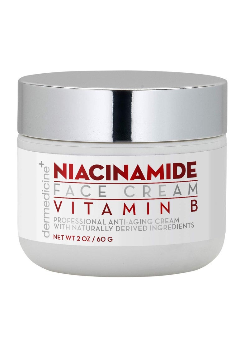 Natural Niacinamide Ultimate Strength Vitamin B Cream for Face | Nourishing Moisturizer w/Vitamin B, Retinol, Grapeseed Extract, Hyaluronic Acid | Helps Smooth the Appearance of Fine Lines and Wrinkl