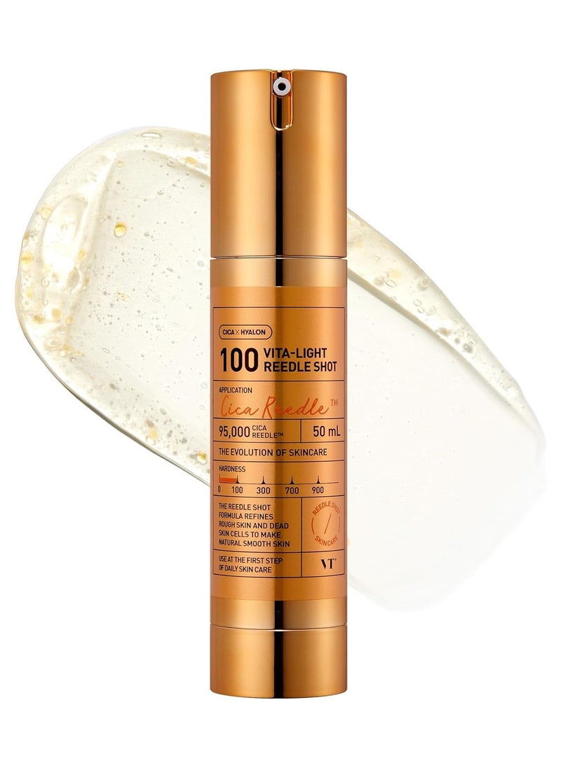 VT Cosmetics Vita-Light Reedle Shot 100 | Serum with Vitamin C Capsules, Vitamin E, Hydrating Care, Korean Skincare for Sensitive Skin 1.69Fl Oz(50ml)
