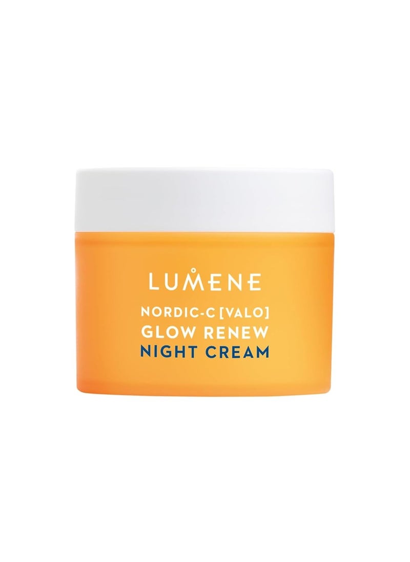 Lumene Nordic-C [Valo] Glow Renew Night Cream - Revitalizing Facial Moisturizer with Arctic Cloudberry, Hyaluronic Acid and Vitamin C - Radiance-Boosting Vegan Skin Care (1.7 oz)