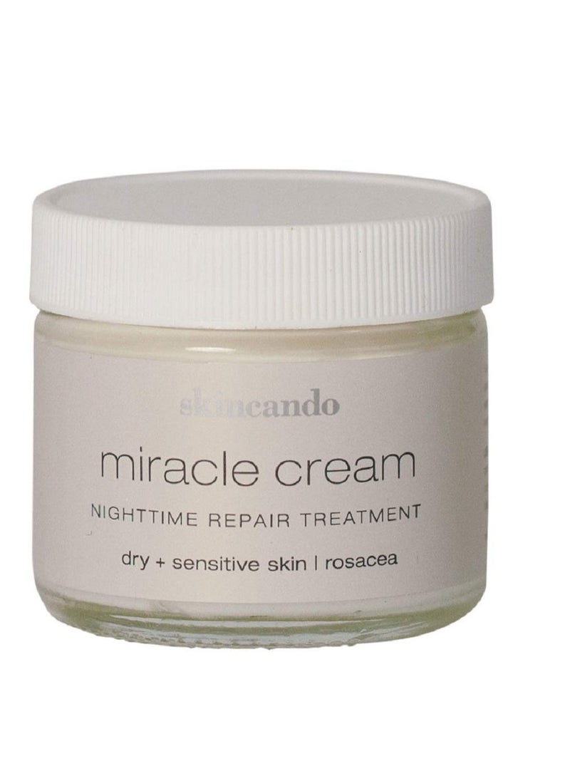 MIRACLE MOISTURIZER CREAM by Skincando 2 0z – All Natural - Organic - Intensive Moisturizer – Contains Organic Apricot Kernel Oil –- Grapefruit Seed Extract – Lavender Essential Oil – Spearmint Oil