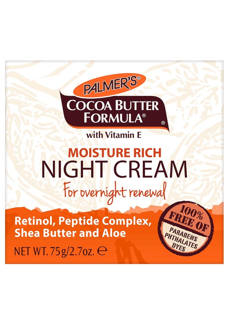 Palmer's Cocoa Butter Formula Overnight Moisture Rich Night Facial Cream, 2.7 Ounces (Pack of 6)