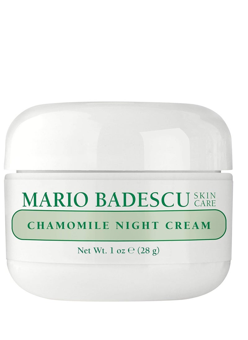 Mario Badescu Chamomile Night Cream for Women Anti Aging Face Moisturizer with Vitamin A & Glycerin, Soothing Facial Cream for Combination, Dry & Sensitive Skin, Reduces Fine Lines & Wrinkles, 1 OZ
