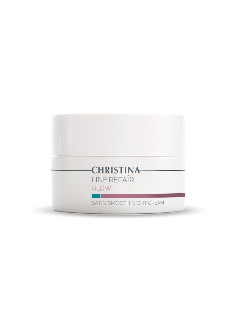 Line Repair Satin Smooth Night Cream | Pore Minimizer Formula Night Face Cream | Rejuvenate, Nourish, and Hydrate Your Skin | Suitable for Fat, Combination, Normal Skin 50ml / 1.7 fl.oz
