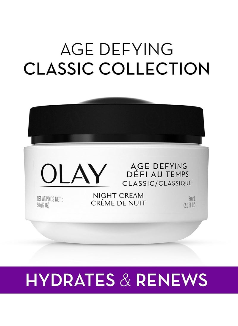 Night Cream With By Olay, Age Defying Classic Moisturizer With Vitamin E, Pack Of 3