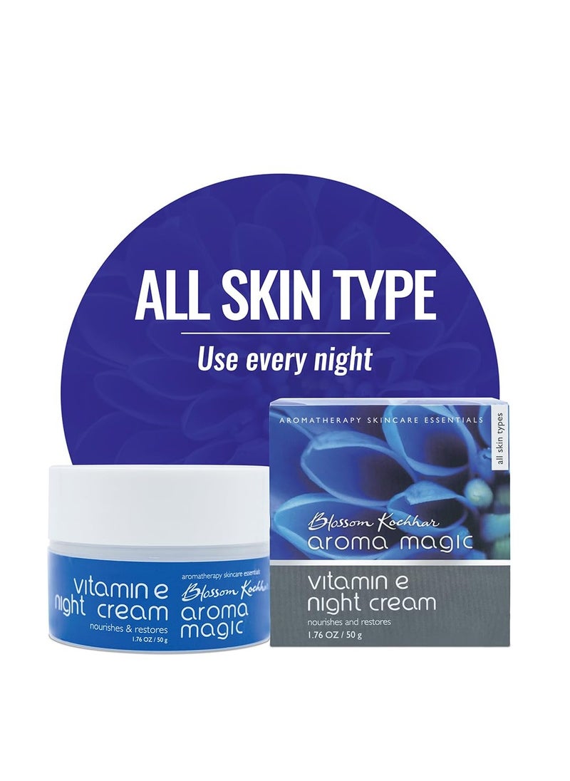Vitamin E Night Cream | Hydrating & Nourishing Moisturizer | Restores & Revitalizes Dry, Dull Skin | Anti-Aging & Wrinkle Care | Non-Greasy Formula | 1.76 Oz (50g)