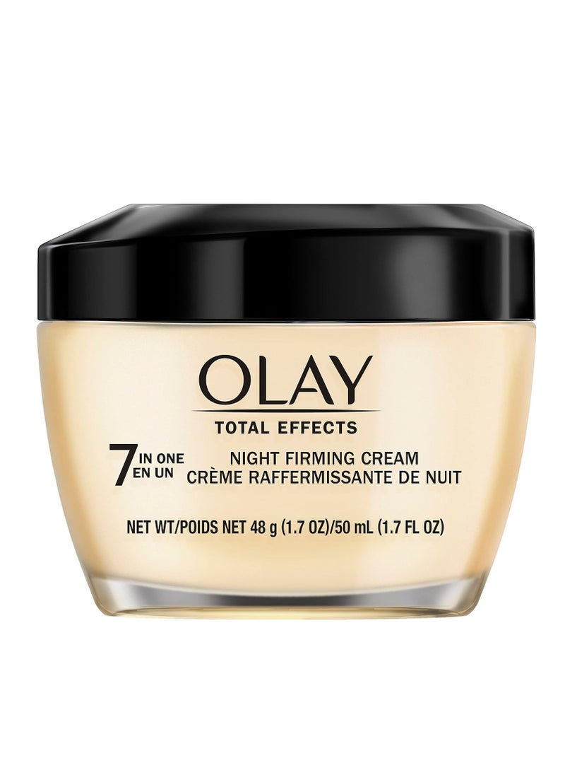 Olay Total Effects Anti-Aging Night Firming Cream & Face Moisturizer with Vitamin C & E, 1.7 Fluid Ounce