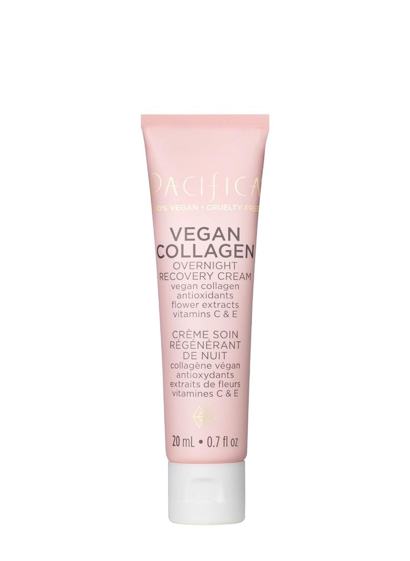Pacifica Vegan Collagen Mini Overnight Recovery Cream, Revives & Hydrates Skin, For All Skin Types, Vegan & Cruelty-Free, 0.7 Fl Oz