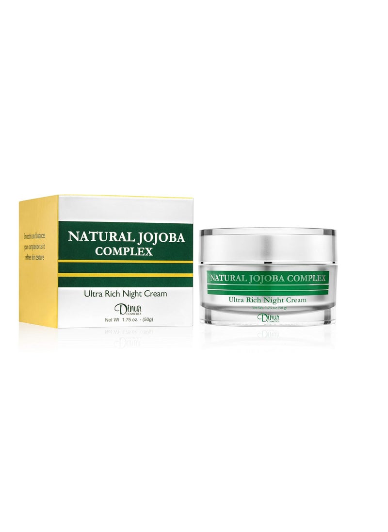 Natural Jojoba Complex Ultra Rich Night Cream Ultra Hydrating Moisturizer for Flakiness Dryness 1.75 oz/50 g