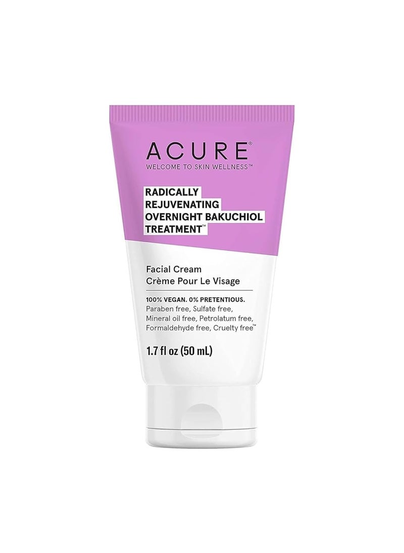 Acure Radically Rejuvenating Bakuchiol Facial Cream - Plant Squalane Retinol Alternative for Overnight Skin Treatment- Vegan Plant-Based Extract - Helps Reduce Appearance of Fine Lines, 1.7 fl oz