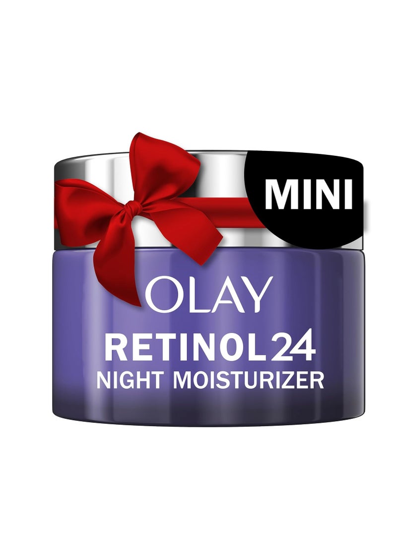 Olay Retinol 24 Face Moisturizer, Anti-Aging Night Cream for Women, Trial Size, Fragrance-Free, Non Greasy - Anti-Wrinkle, Smooth Fine Lines, Tightening Skin Care - Peptides, Glycerin, 0.5 Oz