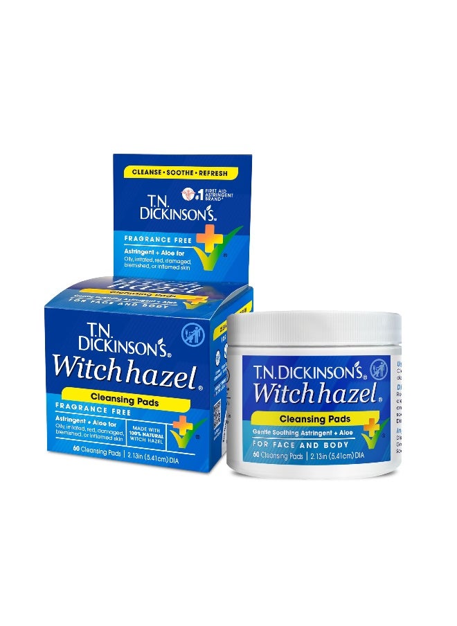 Witch Hazel Cleansing Pads, 60 Count
