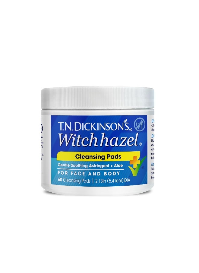 Witch Hazel Cleansing Pads, 60 Count