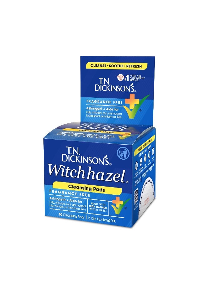 Witch Hazel Cleansing Pads, 60 Count