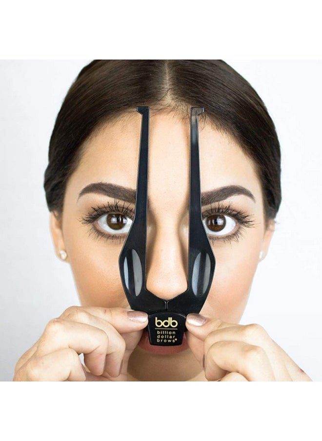 Billion Dollar Brows 2-Piece Brow Buddy Contour Stencil Microblading Kit for Symmetrical Eyebrows, Black