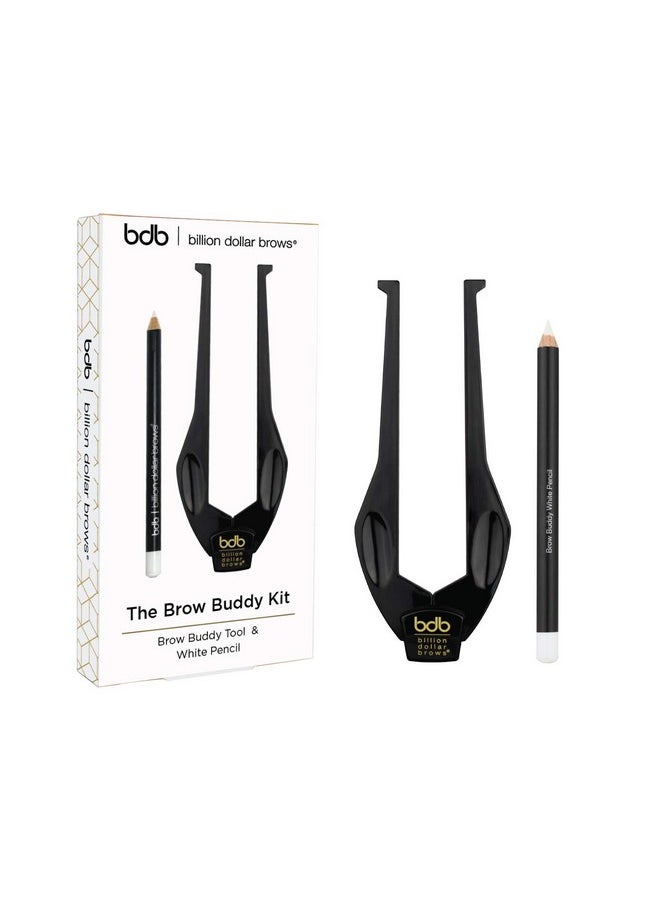 Billion Dollar Brows 2-Piece Brow Buddy Contour Stencil Microblading Kit for Symmetrical Eyebrows, Black