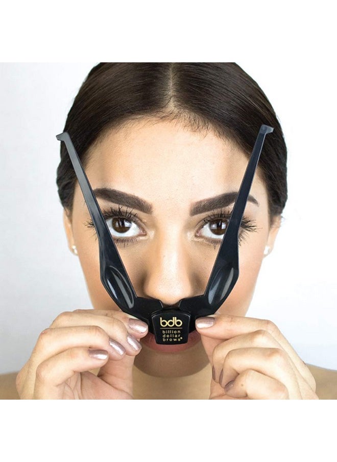 Billion Dollar Brows 2-Piece Brow Buddy Contour Stencil Microblading Kit for Symmetrical Eyebrows, Black