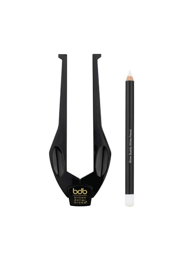Billion Dollar Brows 2-Piece Brow Buddy Contour Stencil Microblading Kit for Symmetrical Eyebrows, Black