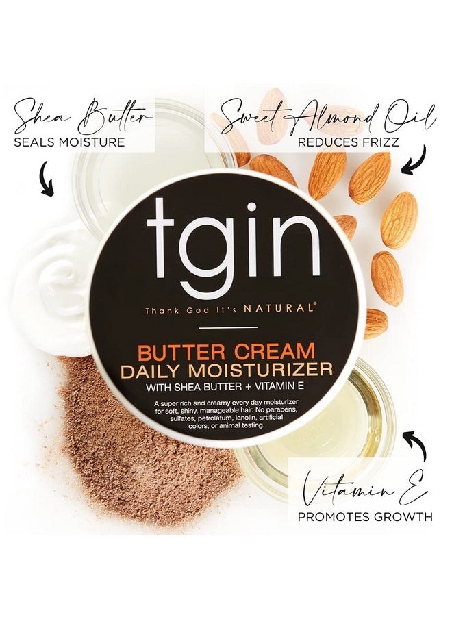 tgin Butter Cream Daily Moisturizer for Curly, Coily and Wavy Hair, Rich Moisture for Dry Hair and Defined Curls, 12 oz