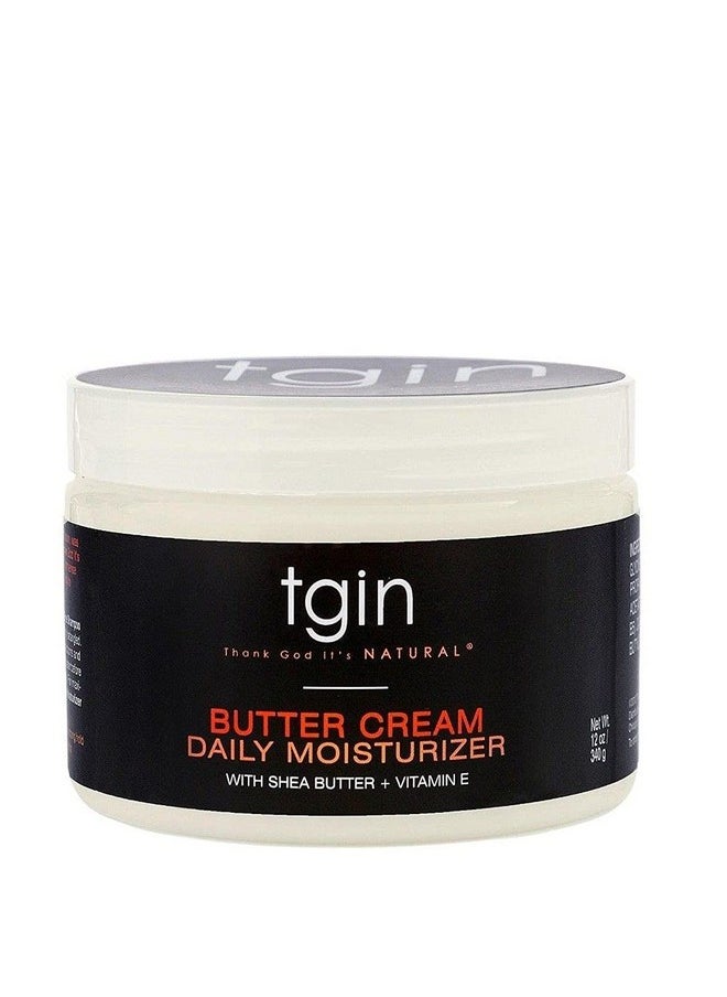 tgin Butter Cream Daily Moisturizer for Curly, Coily and Wavy Hair, Rich Moisture for Dry Hair and Defined Curls, 12 oz