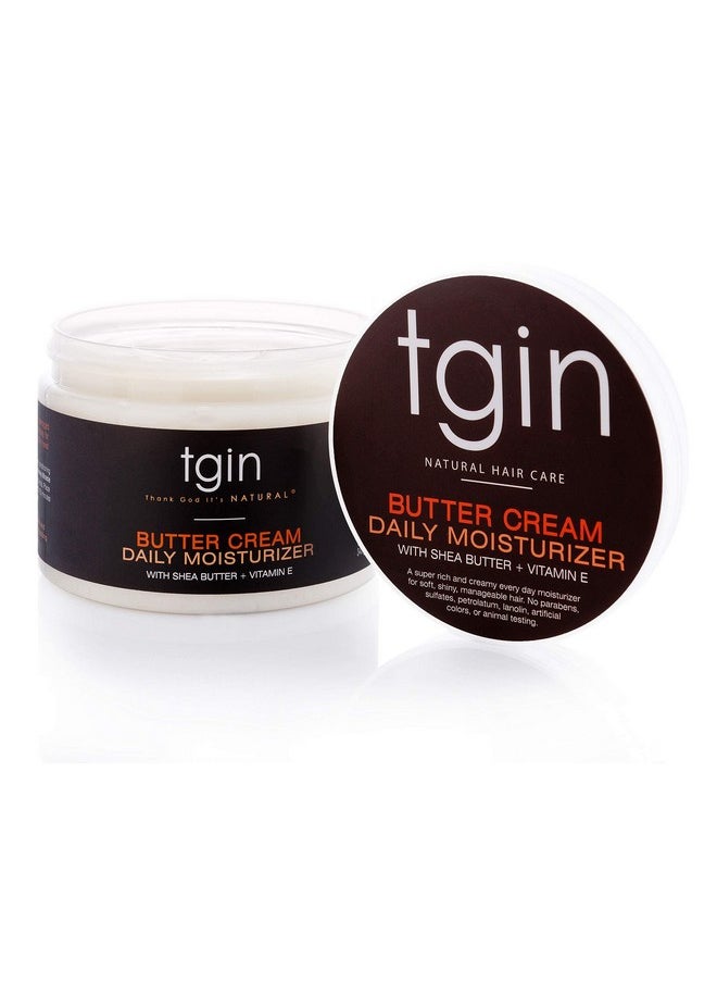 tgin Butter Cream Daily Moisturizer for Curly, Coily and Wavy Hair, Rich Moisture for Dry Hair and Defined Curls, 12 oz