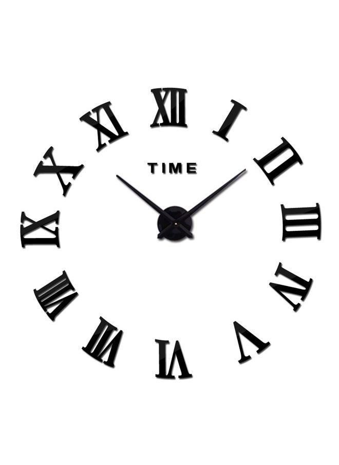 Letters Removable Sticker Giant Wall Clock black, Wall Clock, Modern Frameless Large Wall Clock Kit Decoration Home for Living Room Bedroom