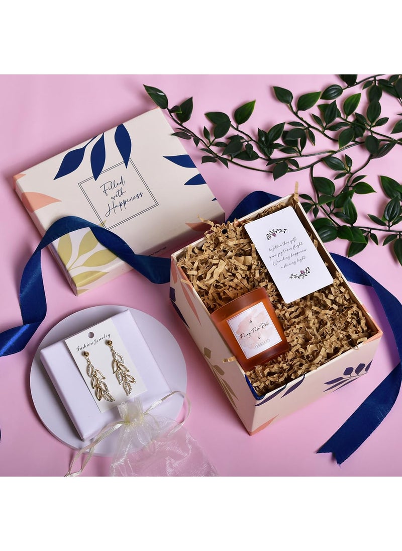 Gleevers Sparkling Fragrances Gift for Women Gift Box pack of 2 with Candle 250 gm Earring Birthday Gift Anniversary Gift Rakhi Gift Valentine Gift Secret Santa Gifts