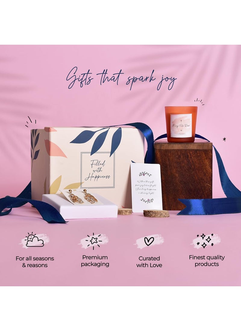 Gleevers Sparkling Fragrances Gift for Women Gift Box pack of 2 with Candle 250 gm Earring Birthday Gift Anniversary Gift Rakhi Gift Valentine Gift Secret Santa Gifts