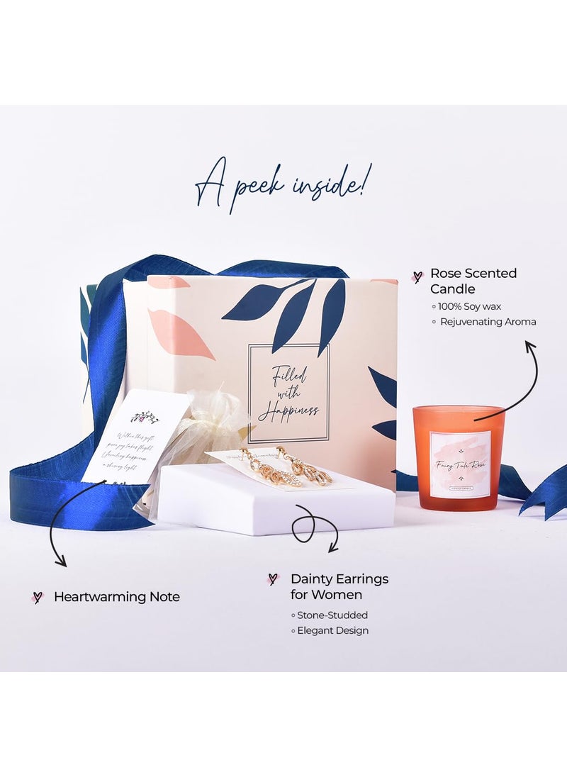 Gleevers Sparkling Fragrances Gift for Women Gift Box pack of 2 with Candle 250 gm Earring Birthday Gift Anniversary Gift Rakhi Gift Valentine Gift Secret Santa Gifts