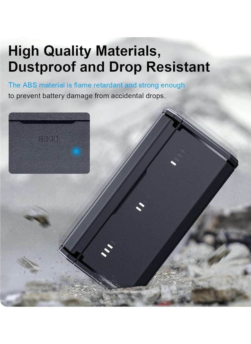 TELESIN Battery Charger for Gopro Hero 13, Triple Slot USB Fast Charging Case for Gopro Hero 13 with Type-C Cable, Battery Carrying Case, Fully Compatible with Original Gopro Hero13 (2 Endura Stamina Battery)