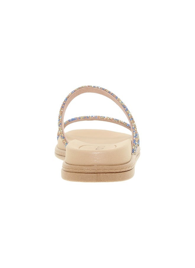 Beira Rio Ladies Flat Sandals Blue | Made In Brazil