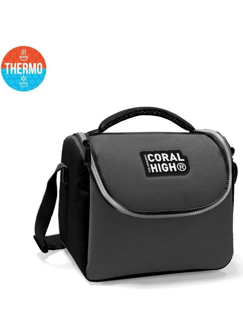 Kids Dark Gray Black Thermo Lunch Box 11841