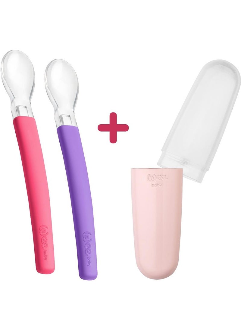 Food Spoon + Storage Box Pink (Girl)