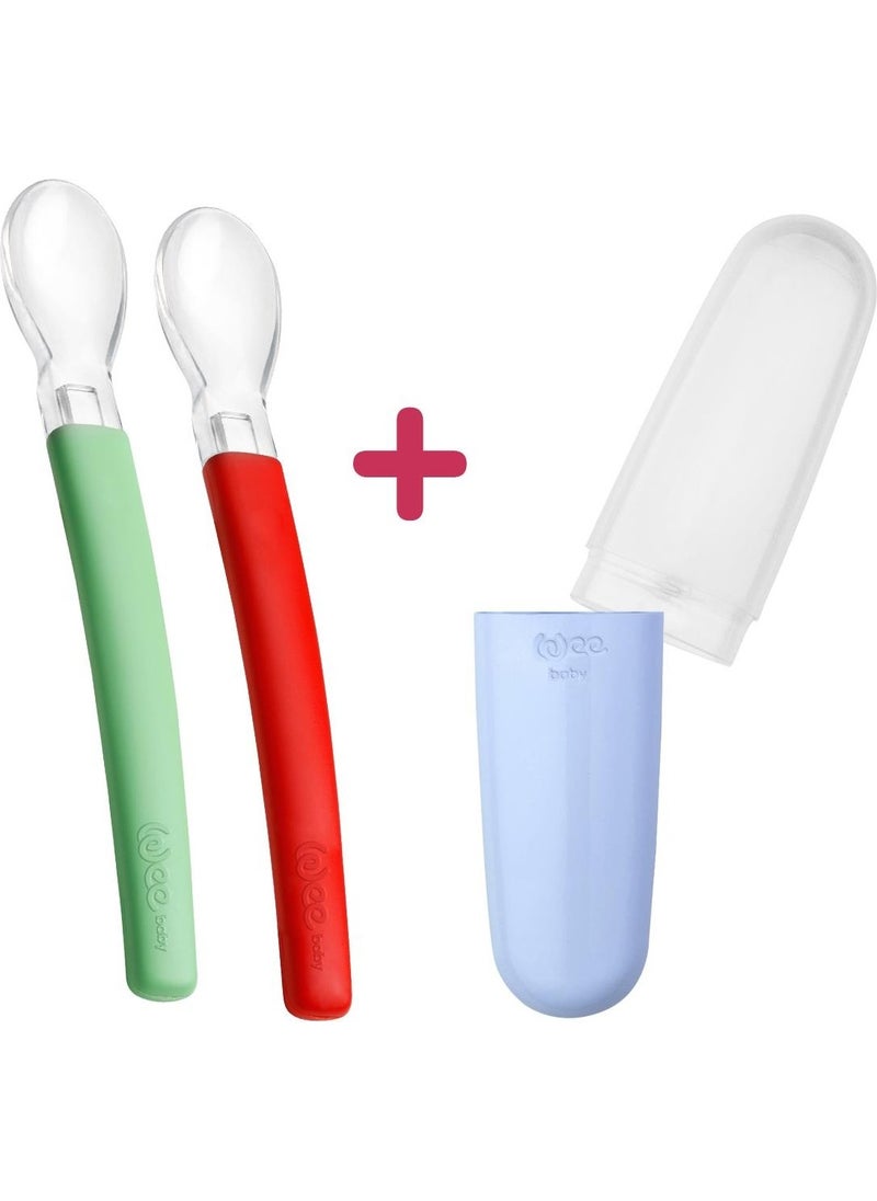 Feeding Spoon + Storage Box Green - Blue (Male)