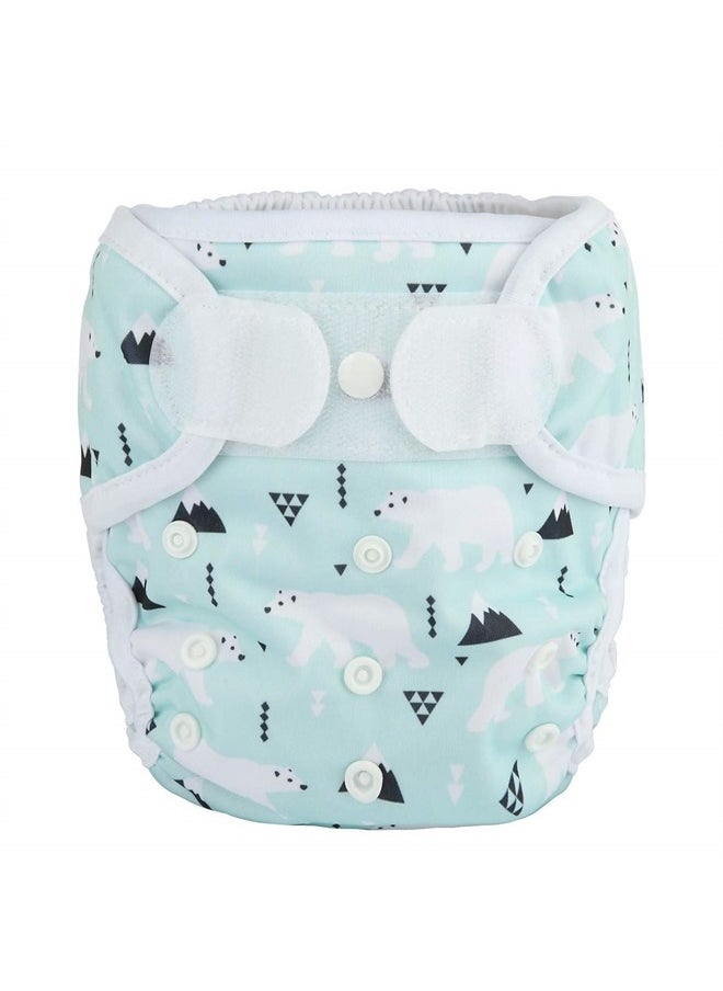 Baby Cloth Diaper Cover Nappy Hook and Loop Double Gusset 6.6lbs to 33lbs (Polar Bear)