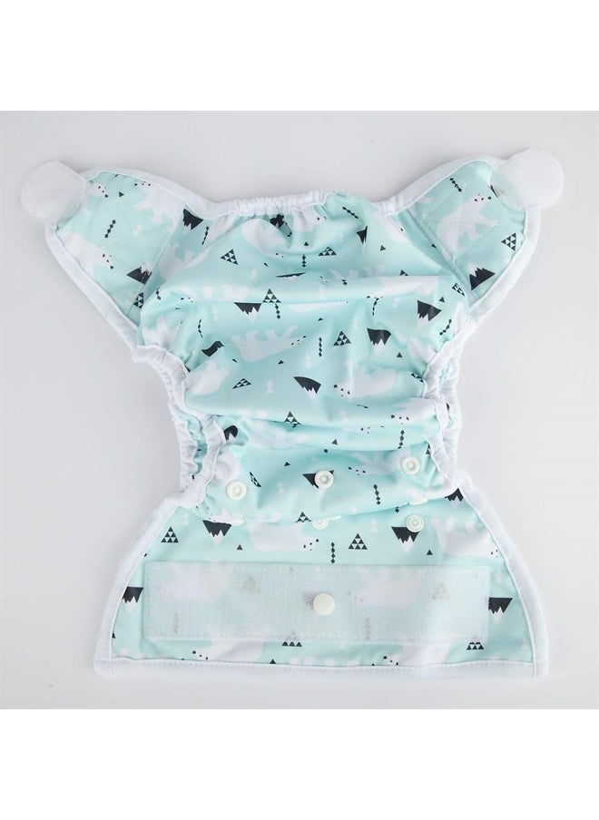Baby Cloth Diaper Cover Nappy Hook and Loop Double Gusset 6.6lbs to 33lbs (Polar Bear)
