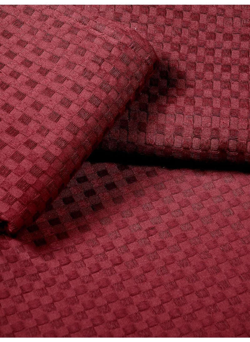 SARAL Home Soft Cotton Waffle Design Breathable Wrinkle Free Bedsheet for Double Bed 1 King Size Bedsheet with 2 Pillow Covers Maroon100X108