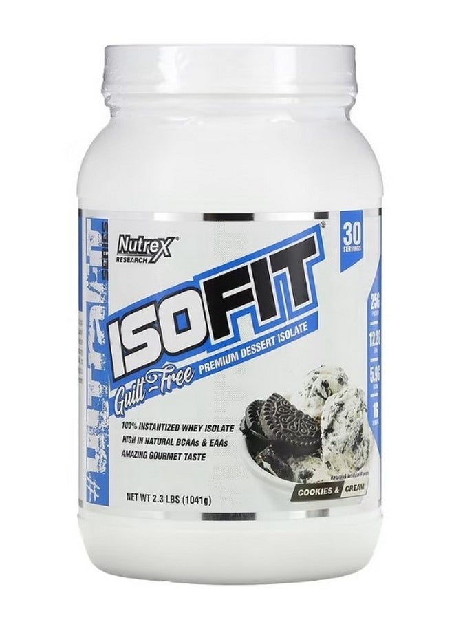 IsoFit Premium Dessert Isolate Cookies and Cream 2.3 lbs 1041 g