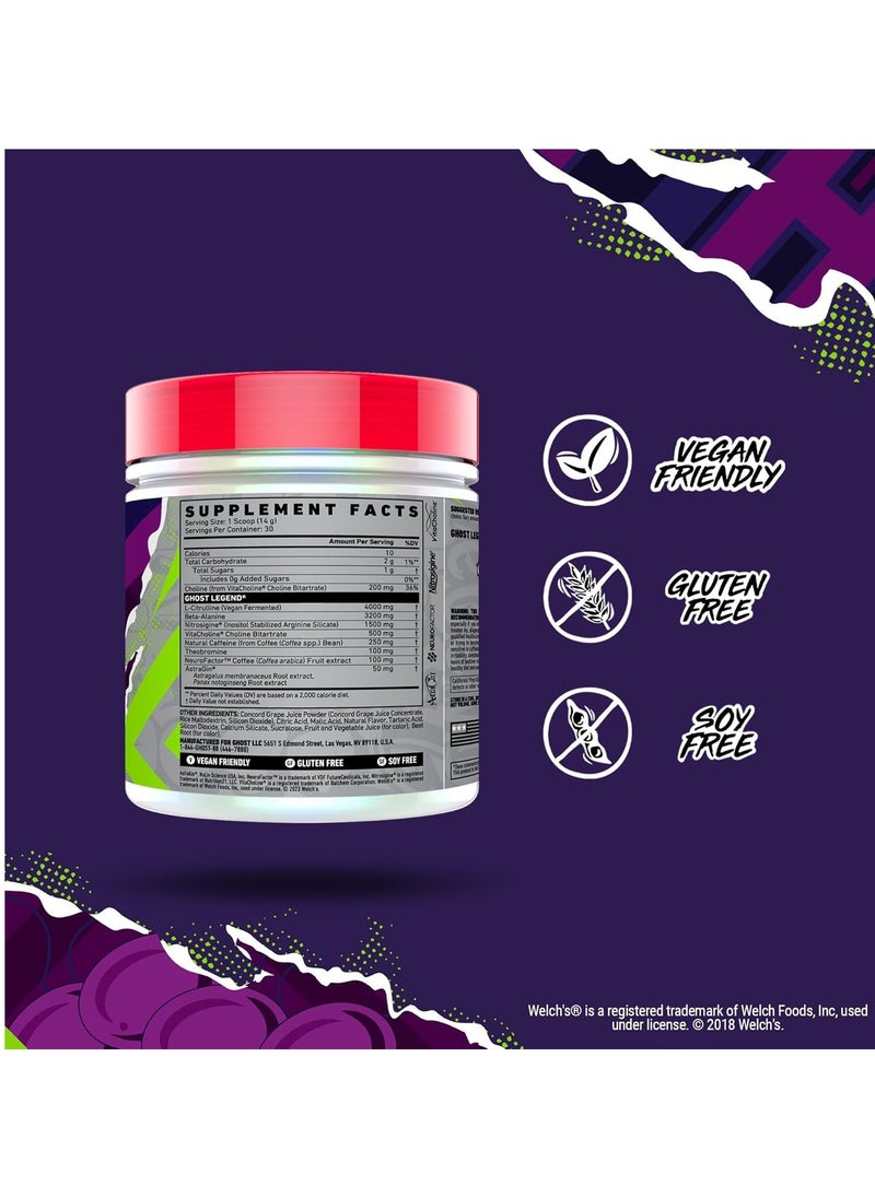 Ghost, Legend, Pre Workout, Welch's Grape, 420g, 30 Servings